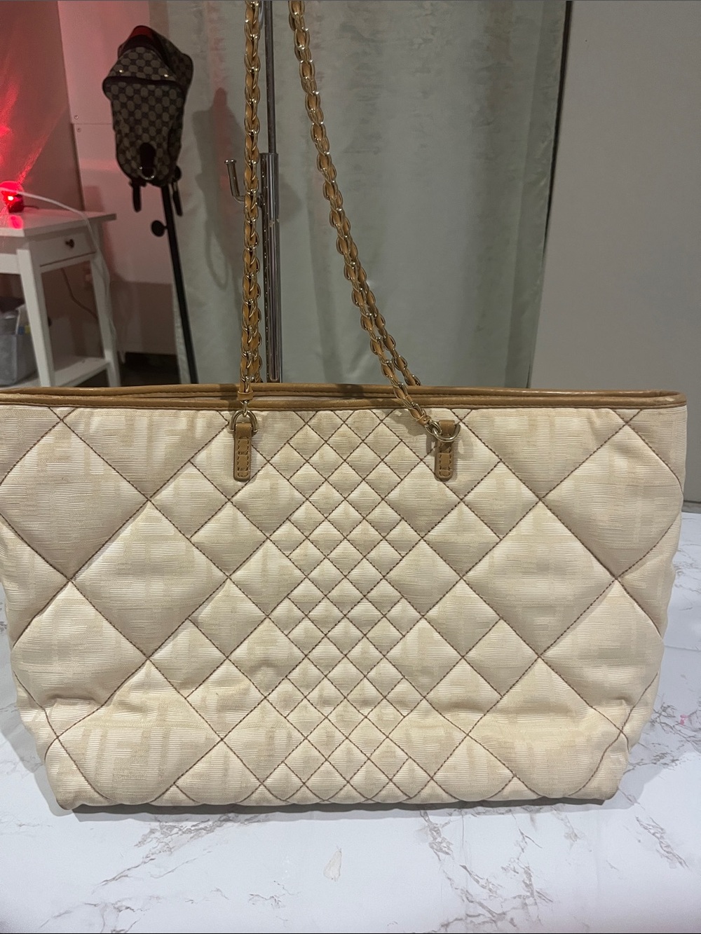 Light used Fendi canvas shoulder tote